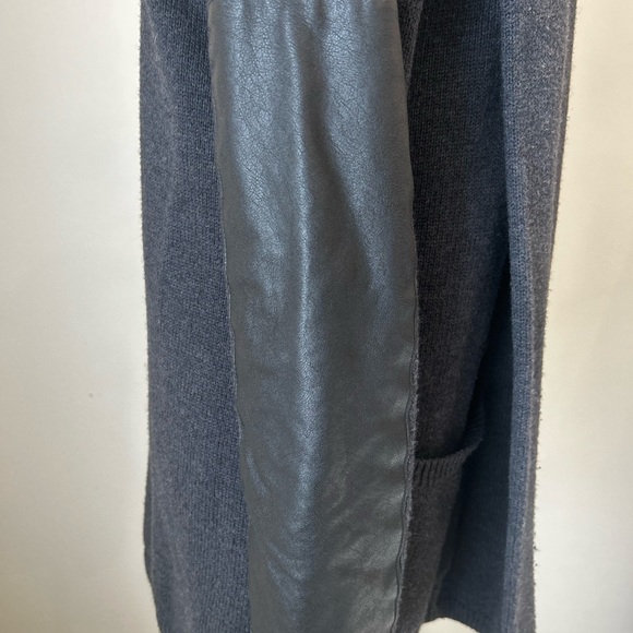 BCBGMaxAzria Cardigan with Leather Sleeves Size S - Picture 2 of 6